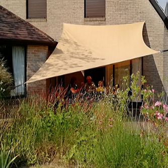 NK Zonnescherm Tuin Nettenkoning beige driehoek 4.5 x 4.5 x 4.5 m