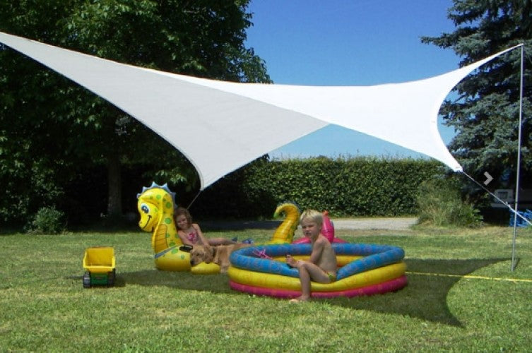 NK Zonnescherm Tuin Nettenkoning wit driehoek 4.5 x 4.5 x 4.5 m
